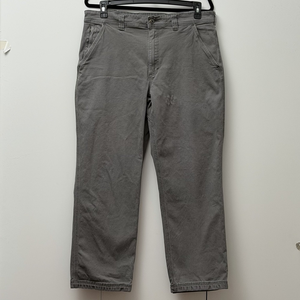 Duluth Trading Co Flex Fire Hose Work Pants Mens 36x30* Gray Relaxed Utility